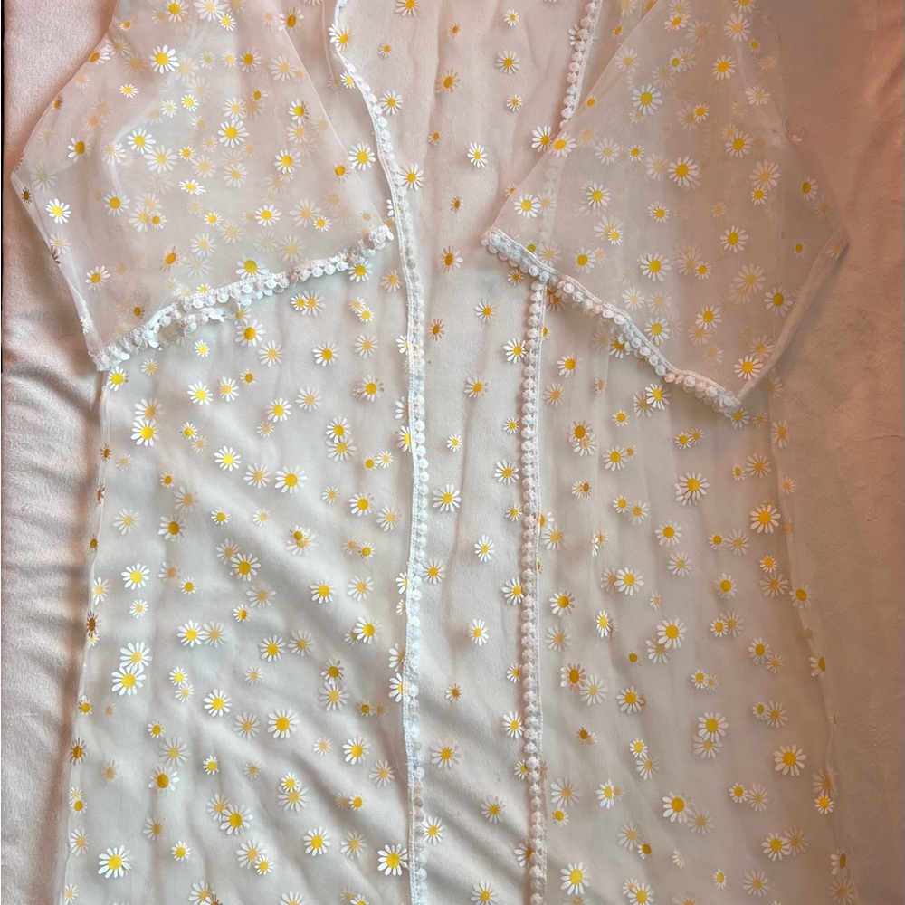 David and Young Sheer Daisy Swim Coverup cottagecore Y2K Soft Vintage Summer